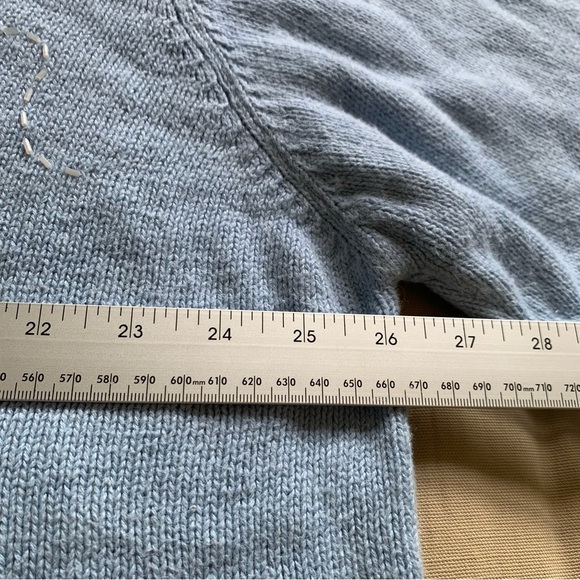 Vintage Quacker Factory Women’s 2X Light Blue Knit Sweater Bunny Rabbit Flowers - Picture 11 of 16